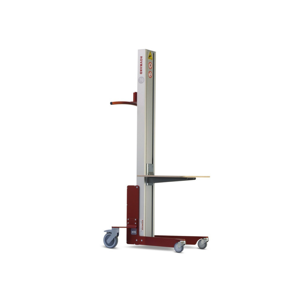 HOVMAND Elektrischer Hebelift mit Holzplattform – Tragkraft 70 kg – Hubbereich 115 bis 1.354 mm